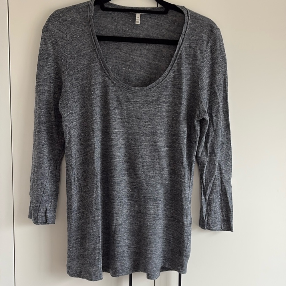 Joie gray linen top M